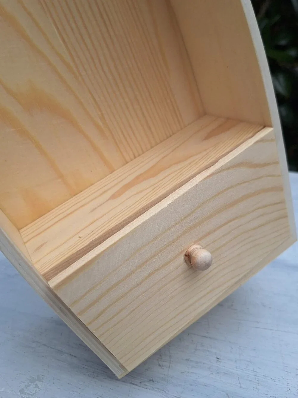 Wood Wall Shelf Display Boat Canoe Sailing Theme Drawer Wooden Curio Cabinet